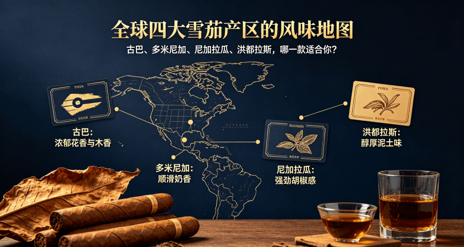 全球四大雪茄产区的风味地图：古巴、多米尼加、尼加拉瓜、洪都拉斯，哪一款适合你？.png