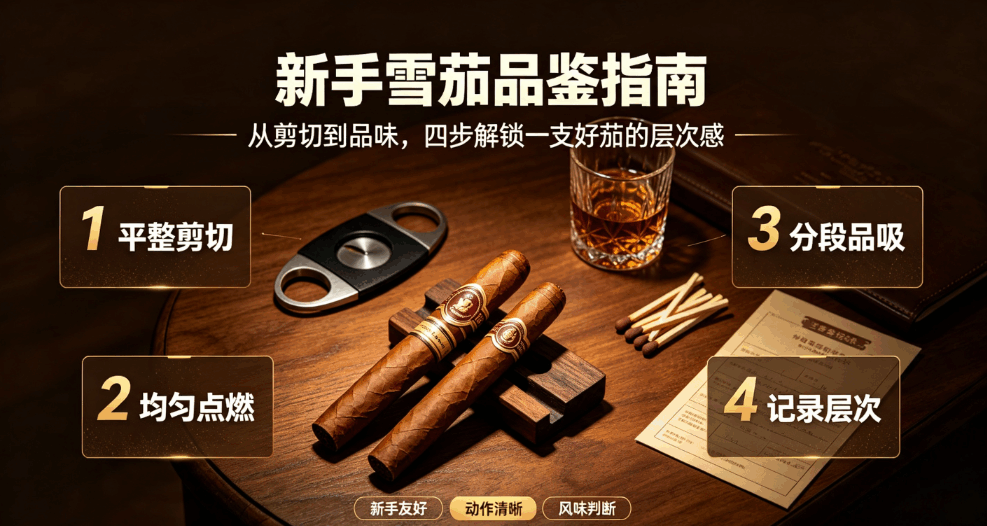 新手雪茄品鉴指南：从剪切到品味，四步解锁一支好茄的层次感.png